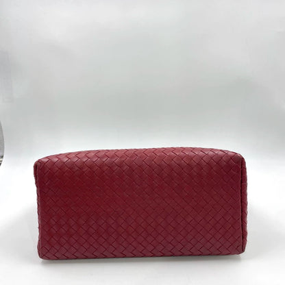 Bottega Veneta Roma Handbag Bag Intrecciato Nappa Leather Burgundy Small 30cm