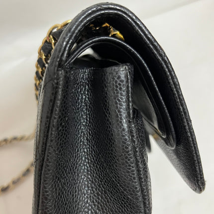 Chanel Classic Flap Medium Black Caviar Leather with 24k Gold Hardware, 2008