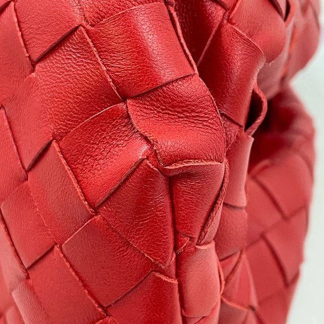 Sold Bottega Veneta Pouch Large Intrecciato Leather Clutch Red