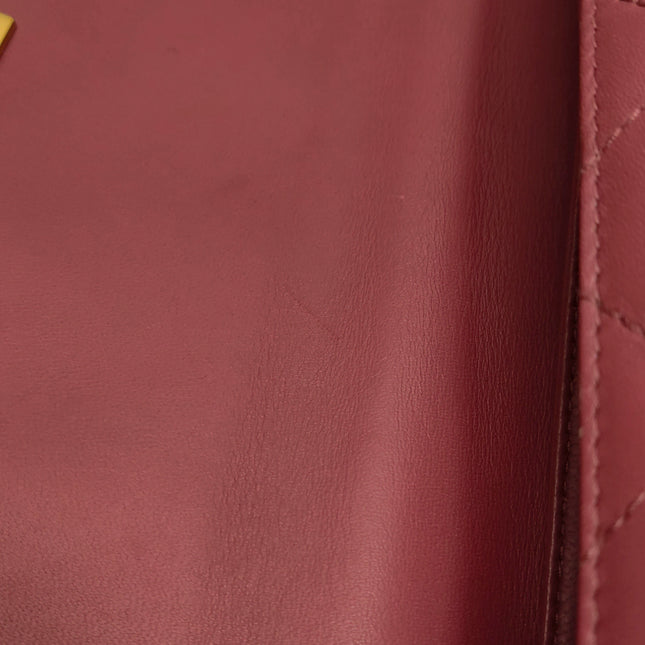 Chanel Kelly Vintage Top Handle Bag Lambskin Leather 24k Gold Hardware