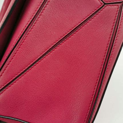 Sold Loewe Puzzle Mini Red Calfskin Leather Crossbody Bag