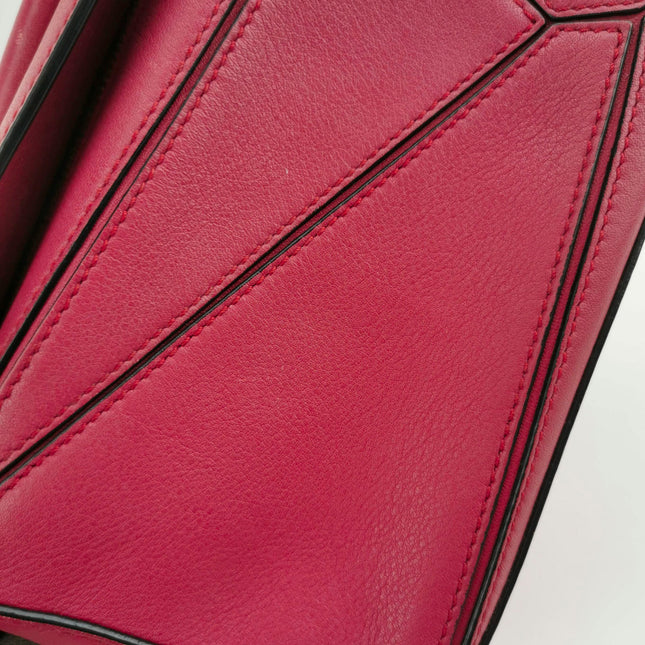 Sold Loewe Puzzle Mini Red Calfskin Leather Crossbody Bag