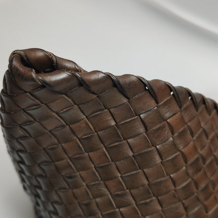 Bottega Veneta Cabat Tote Intreccio Leather Dark Chocolate Brown 44cm