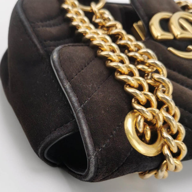 Sold Gucci Marmont Mini Black Velvet Camera Bag