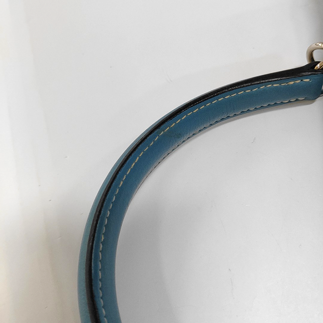 Hermes Kelly 32 Retourne Double Ring Blue Jeans Evercolor Leather Palladium Hardware 2002