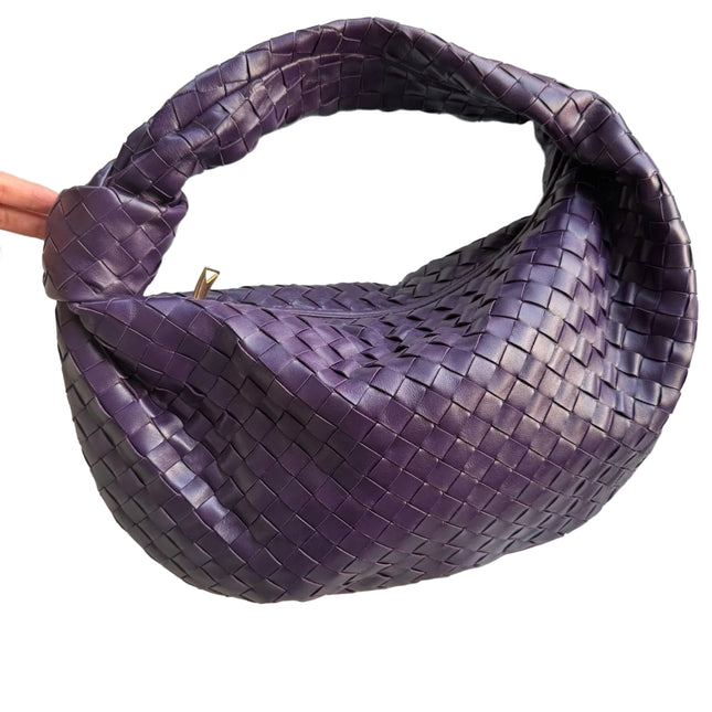 Bottega Veneta Jodie Small Purple Intrecciato Leather Gold Hardware-Luxbags