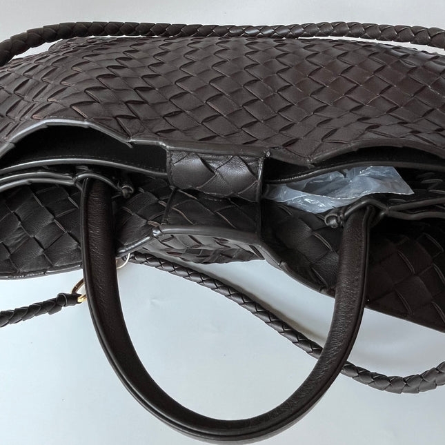 Bottega Veneta Andiamo Large Dark Chocolate Brown Handbag