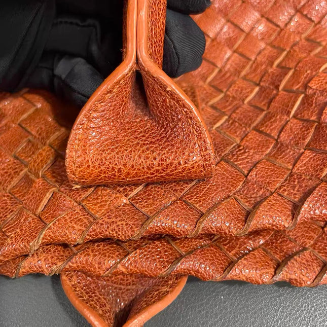 Bottega Veneta Cabat Tote Burnt Metallic Orange Intrecciato Leather 40cm