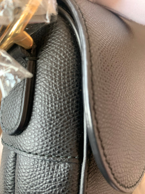Sold Dior Saddle Black Medium Grained Leather Handbag with Gold Hardware