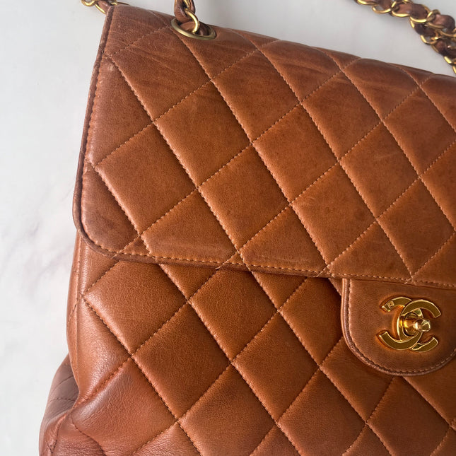 Sold Chanel Double Sided Classic Flap Caramel Leather Handbag