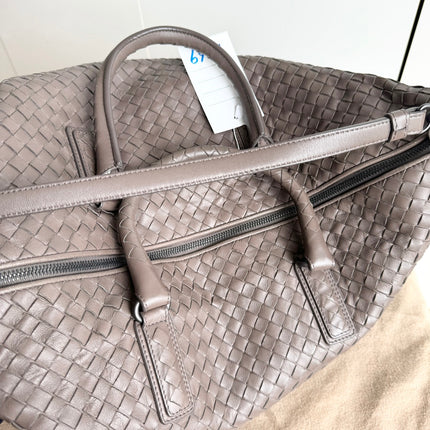 Bottega Veneta Maxi Convertible Tote Bag Hobo Grey Leather Two-way Carry 50cm