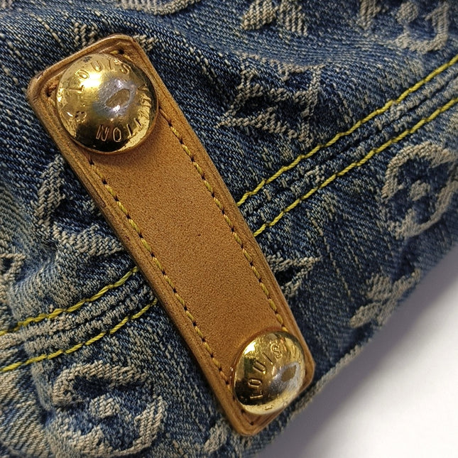 Louis Vuitton Monogram Blue Denim Baggy GM Large Shoulder Bag