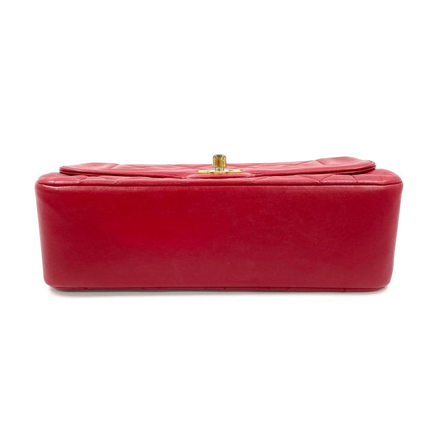 Chanel Diana CC Flap Bag Small Vintage Red Lambskin Leather with 24k Gold HW, 1989-1991