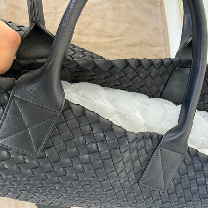 Bottega Veneta Cabat Large Intreccio Leather Tote Bag Black 45cm