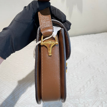 Gucci 1955 Horsebit Shoulder Bag Caramel Brown Small Leather
