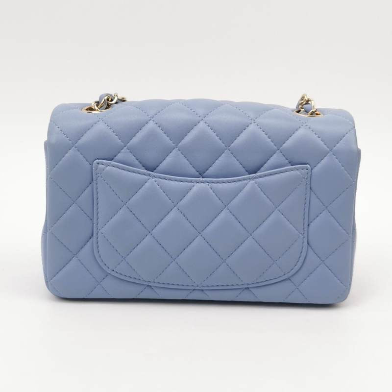 Chanel Classic Flap Rectangular Mini Pale Blue Lambskin, 2020-2021