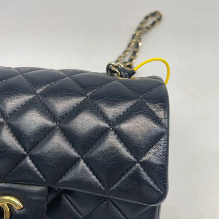 Chanel Classic Flap Mini 2016 Black Lambskin Leather Gold Hardware