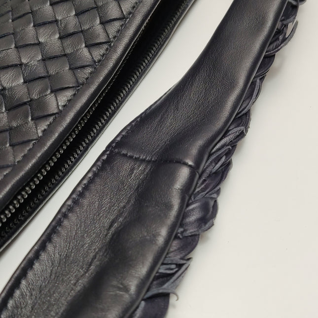 Bottega Veneta Hobo Maxi Midnight Navy Black leather Tiny Fringes 50cm