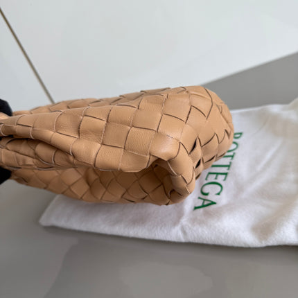 Bottega Veneta Jodie Mini Almond Beige Lambskin Leather Clutch Bag