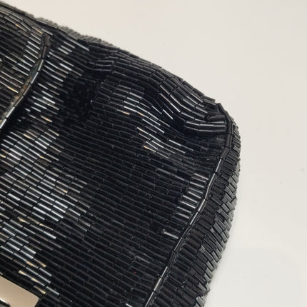 Fendi Baguette Black Glittering Waterfall Beads Shoulder Bag