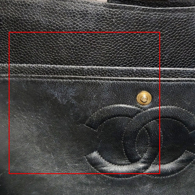 Chanel Classic Flap Medium Black Caviar Leather with 24k Gold Hardware, 2008-2009