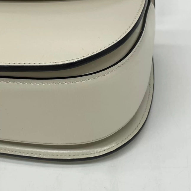 Gucci Bamboo 1947 Top Handle Bag Small White Box Leather Canvas Strap