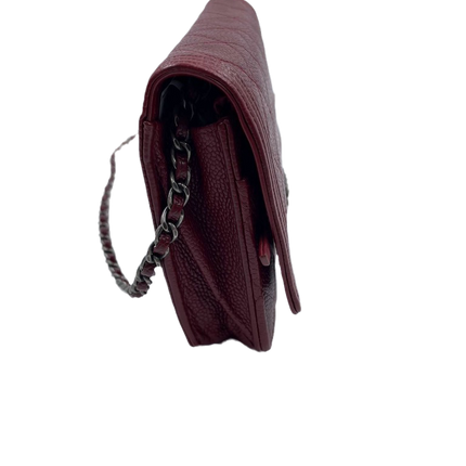 Sold Chanel Wallet on Chain Boy Half Flap Red Caviar Leather