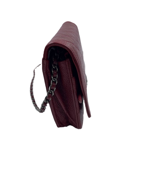 Sold Chanel Wallet on Chain Boy Half Flap Red Caviar Leather