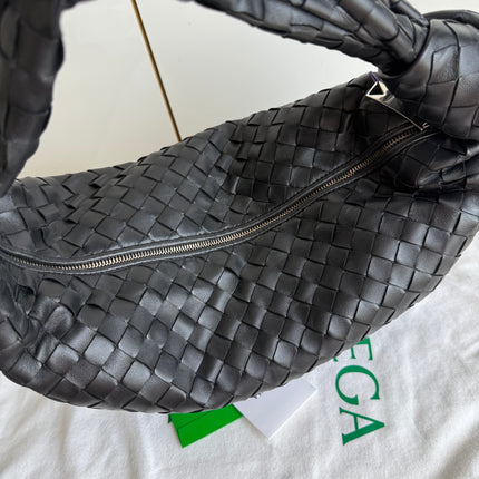 Bottega Veneta Jodie Small Black Lambskin Leather Silver Hardware