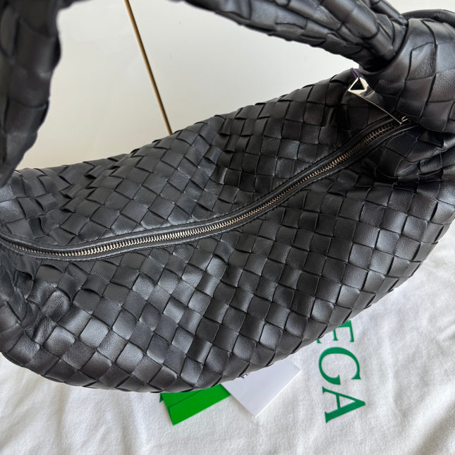 Bottega Veneta Jodie Small Black Lambskin Leather Silver Hardware