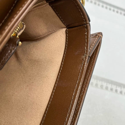 Gucci 1955 Horsebit Shoulder Bag Caramel Brown Small Leather