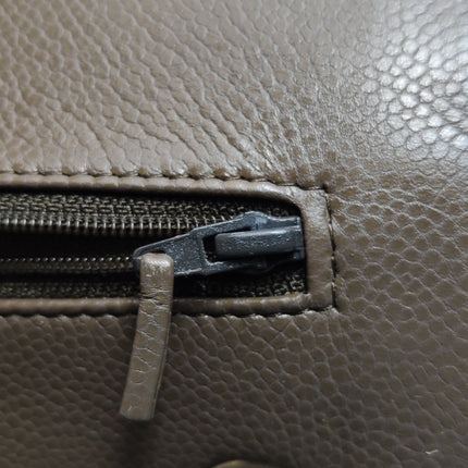 Chanel Classic Flap Jumbo 2012 Coffee Brown Caviar Leather Double Flap Silver Hardware