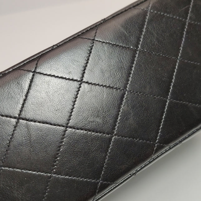 Chanel Double Sided Small Classic Flap Black Lambskin Leather 24k Gold Hardware, 1996-1997