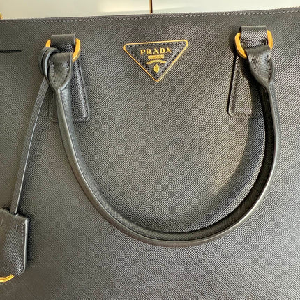 Prada Galleria Saffiano Leather Large Black with Strap