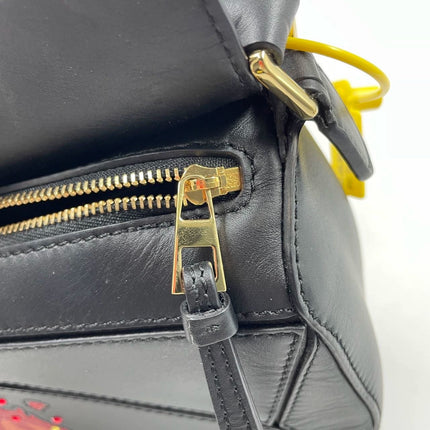 Loewe x Howl's Moving Castle Studio Ghibli Collection Puzzle Calcifer Mini Black Crossbody Bag