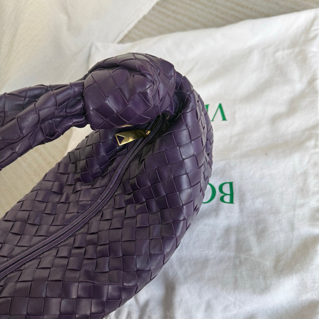 Bottega Veneta Jodie Small Purple Intrecciato Leather Gold Hardware