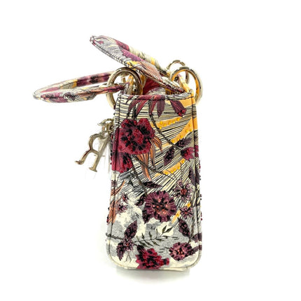 Lady Dior Mini Embroidered Phoenix Cloth Multicolor Handbag