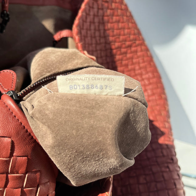 Bottega Veneta Cesta Tote Nappa Intrecciato Leather Brick Red 37cm