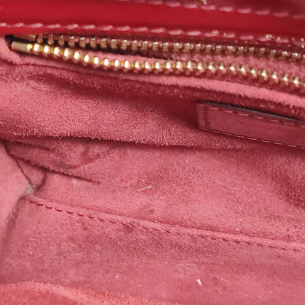 Lady Dior Mini 2019 Red Burgundy Patent Leather Gold Hardware Suede Interior Chain Strap