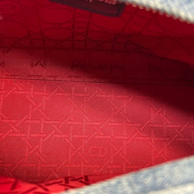 Lady Dior Vintage Medium Navy Blue Jeans Silver Hardware