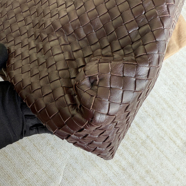 Bottega Veneta Cesta Shopper Tote Intrecciato Dark Brown Leather Large 50cm