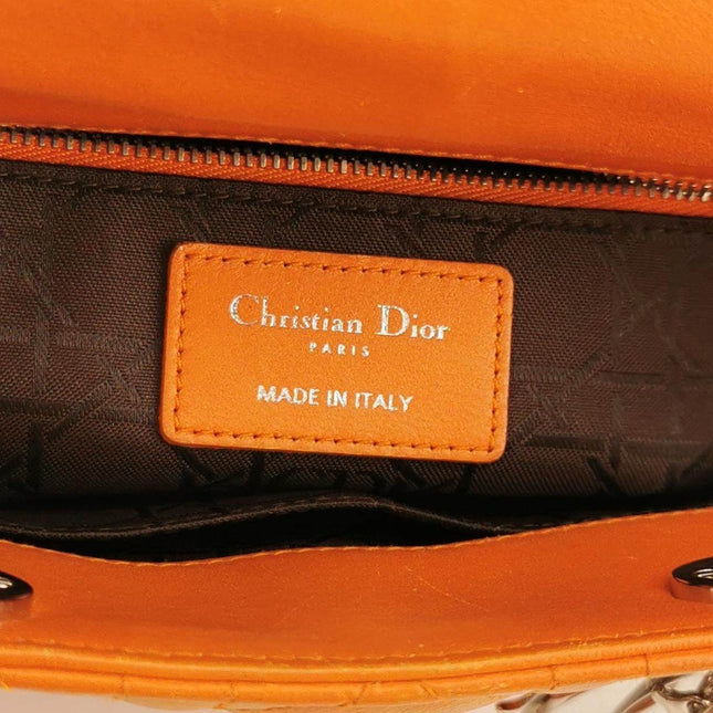 Sold Lady Dior My Abcdior 2016 Small Orange Lambskin Cannage Leather Handbag