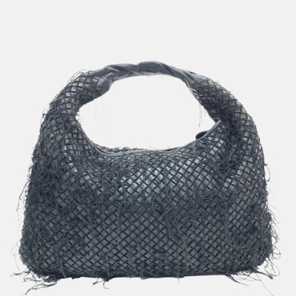 Bottega Veneta Intrecciato Hobo Bag Net and Fringes Black Lambskin leather Medium 45cm