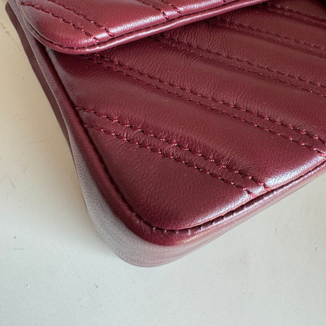 Chanel Classic Flap Medium Chevron Burgundy Quilted Lambskin Leather, 2015