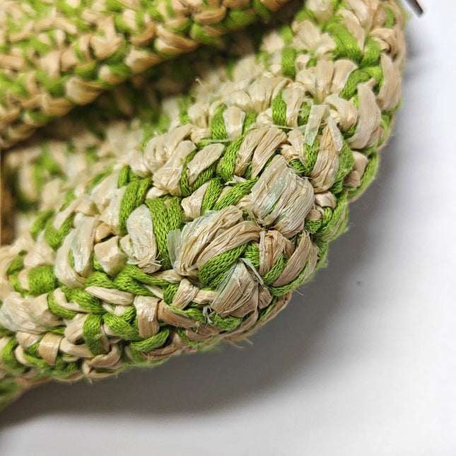 Fendi Baguette Raffia Straw Green Shoulder Bag
