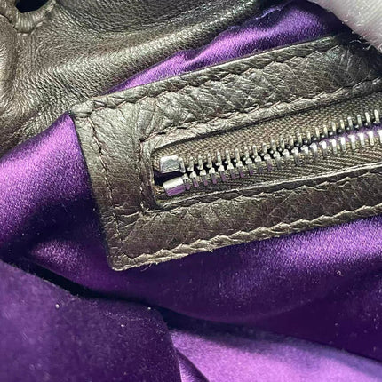 Fendi Mamma Baguette Chocolate Brown Lambskin Leather Silver Hardware