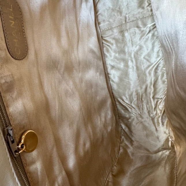 Chanel Vintage XXL Maxi Pink Striped Travel Flap Bag Canvas Gold Hardware