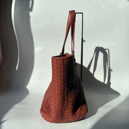 Bottega Veneta Cesta Tote Nappa Intrecciato Leather Brick Red 37cm