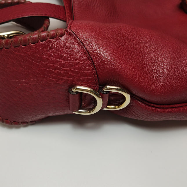 Gucci Jackie Medium Red Calfskin Leather Crossbody Bag