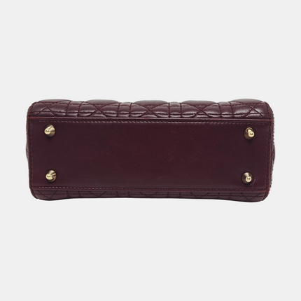 Lady Dior Small My Abcdior Purple Lambskin Cannage Leather Gold Hardware